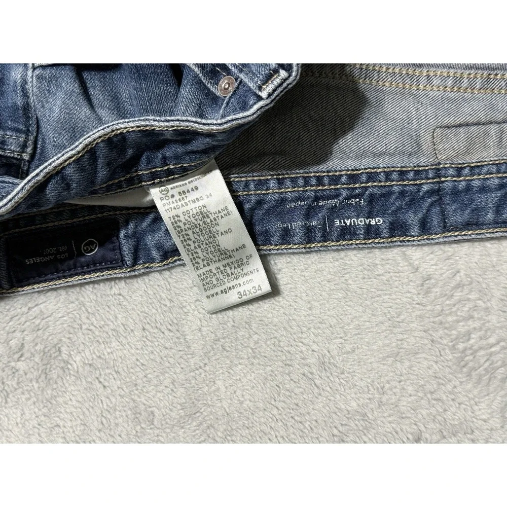 AG Adriano Goldschmied Jeans Mens 34x29 Blue Graduate Tailored Denim Medium Wash